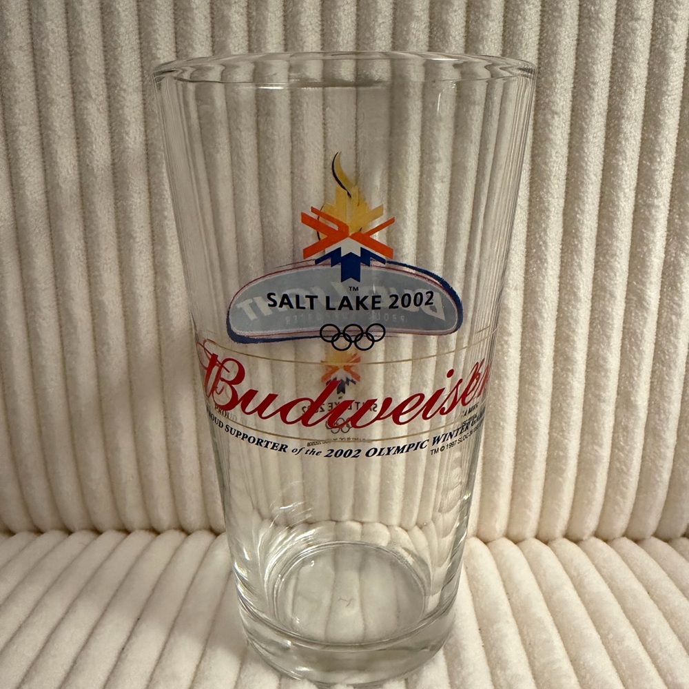 Budweiser Salt Lake 2002 Olympic Pint Glass Vintage